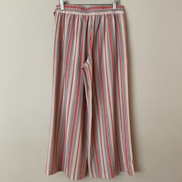 [S] Max Studio Striped Tie Front Wide Leg Cropped Pants - Picture 2 of 6